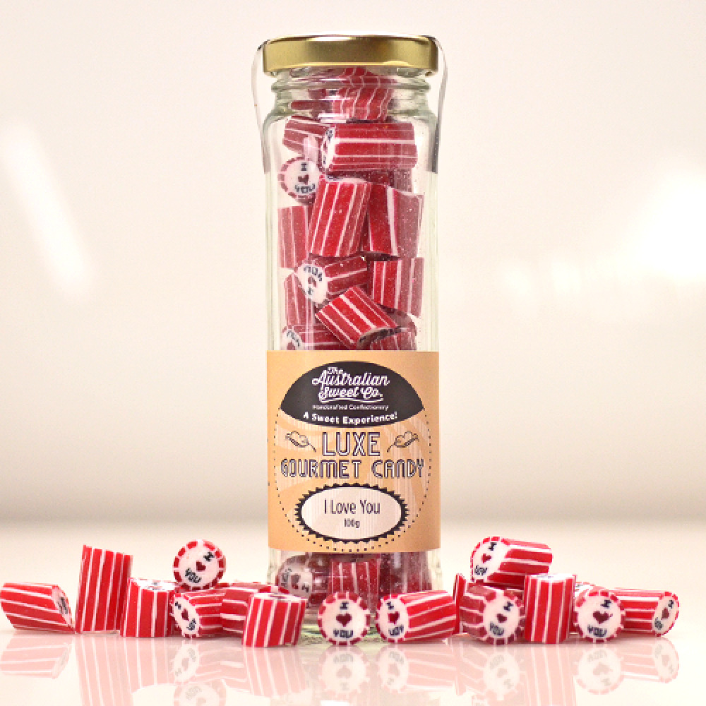 I Love you Luxe Gourmet Candy. 