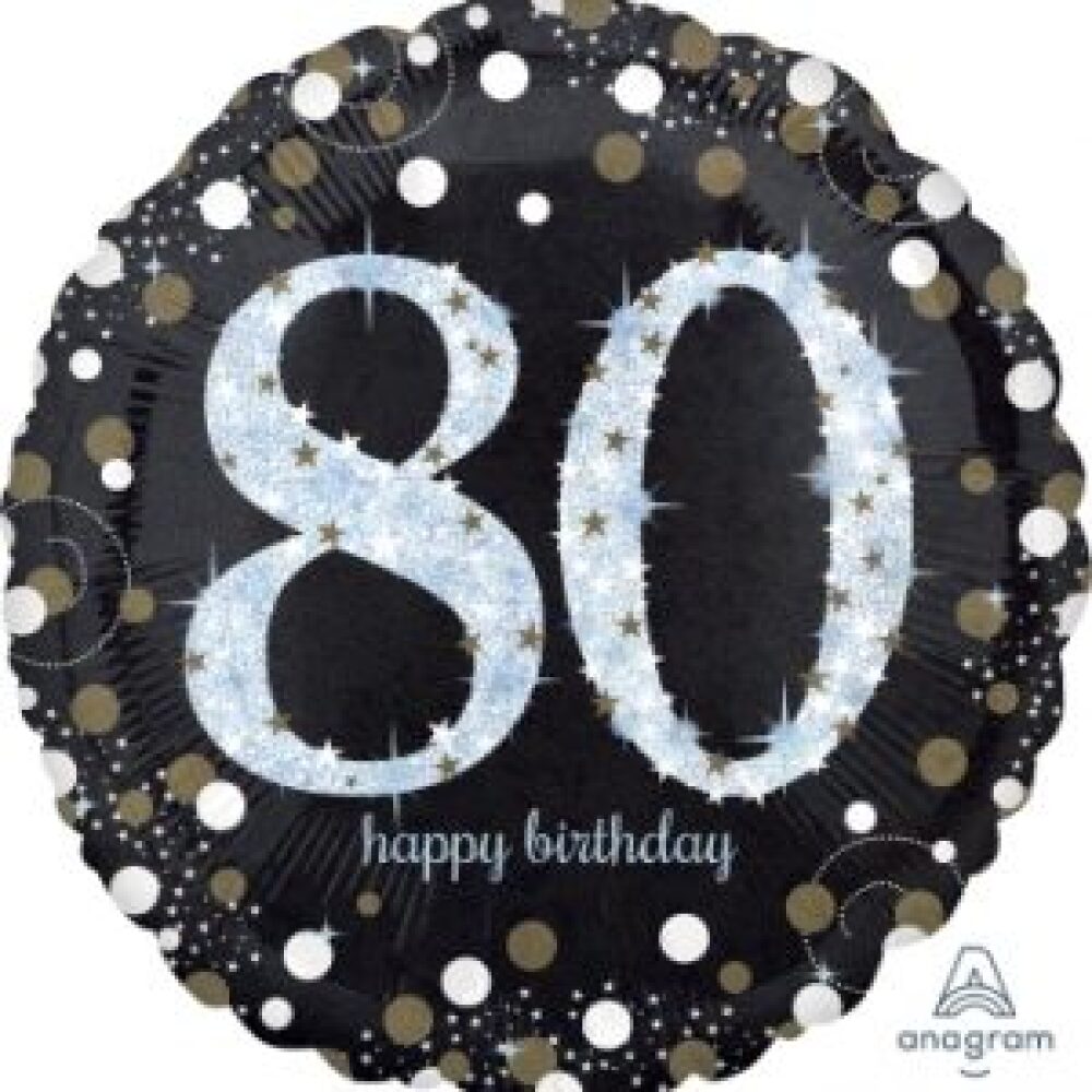 80th - 18inch helium filled balloon