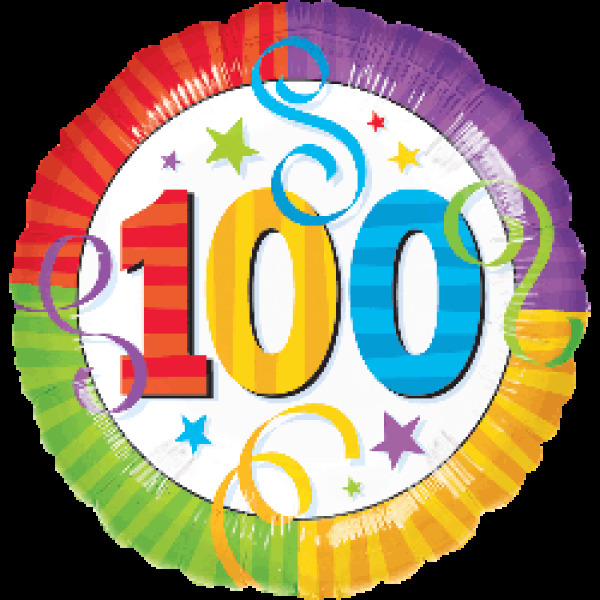 100th - 18inch helium filled balloon