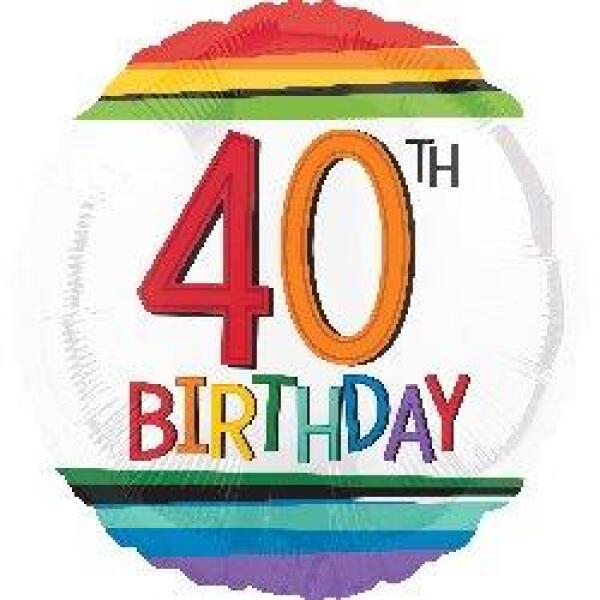 40th - 18inch helium filled balloon