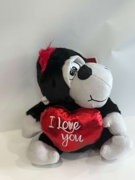 Black & Grey I Love You Heart Gorilla 