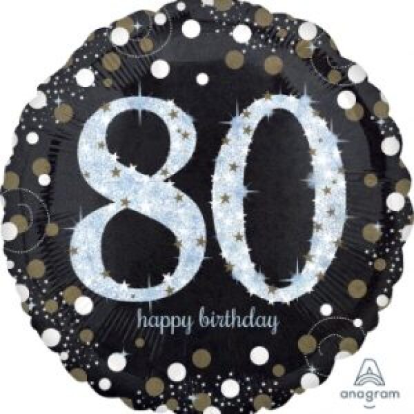 80th - 18inch helium filled balloon