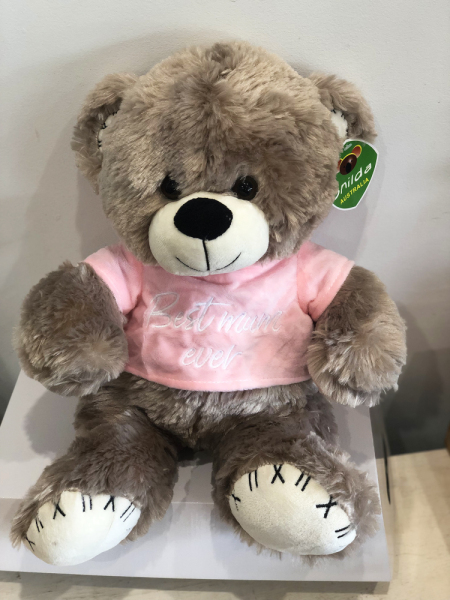 Best Mum Ever brunette bear with hoodie