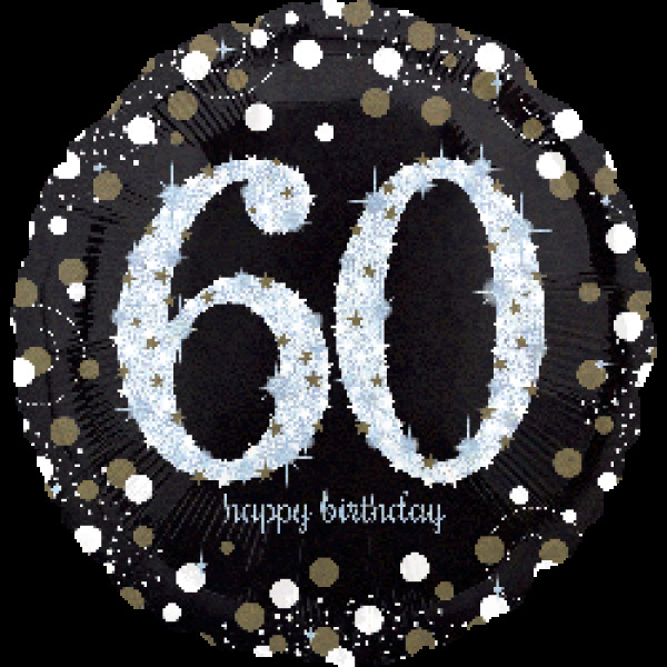 60th - 18inch helium filled balloon